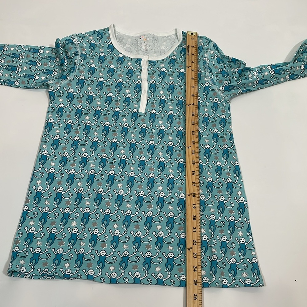 Roller Rabbit Star Monkey Panamas Size S Aqua Henley And Pants EUC - Picture 9 of 10